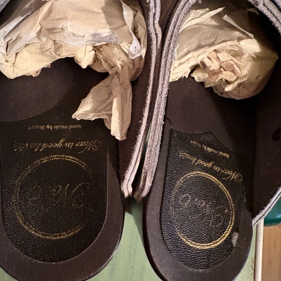 NEW Womens Sven No. 6 High Heel Light Blue Gray Suede Buckle Clogs 39 8.5 / 9 - Picture 4 of 11